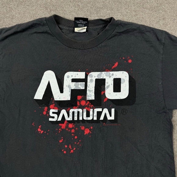 Vintage Afro Samurai T Shirt Mens Size M Gray Short Sleeve Anime Crew Ne… - Picture 2 of 6